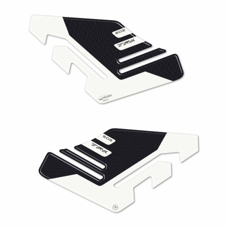 Adesivi 3D Protezioni Laterali Serbatoio compatibili con Benelli TRK 502 bianco