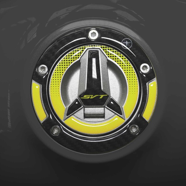 Protection adhésive 3D du bouchon de réservoir moto compatible avec QJ Motor SVT 650 X