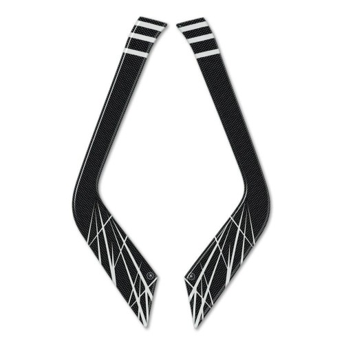 2 3D gel ADHESIVOS compatible para HONDA AFRICA TWIN 2016-17 MOTO HANDLEBAGS plata