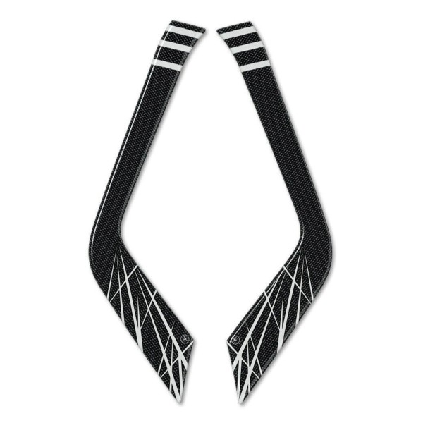 2 3D gel ADHESIVOS compatible para HONDA AFRICA TWIN 2016-17 MOTO HANDLEBAGS plata