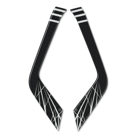 2 3D gel ADHESIVOS compatible para HONDA AFRICA TWIN 2016-17 MOTO HANDLEBAGS plata