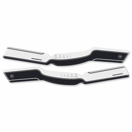 2 ADESIVI in GEL RESINA 3D per PARAMANI compatibili per MOTO HONDA AFRICA TWIN Bianchi