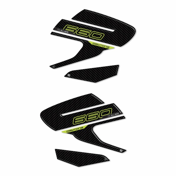 Stickers 3D compatibles avec les protections latérales de réservoir de la Triumph Daytona 660