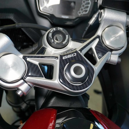 Adhesive 3D Steering Fork Plate motorbike compatible with Triumph Daytona 660 2024