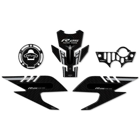 Complete kit 3D Stickers Motorcycle protectors compatible with Yamaha YZF R25 2019-23