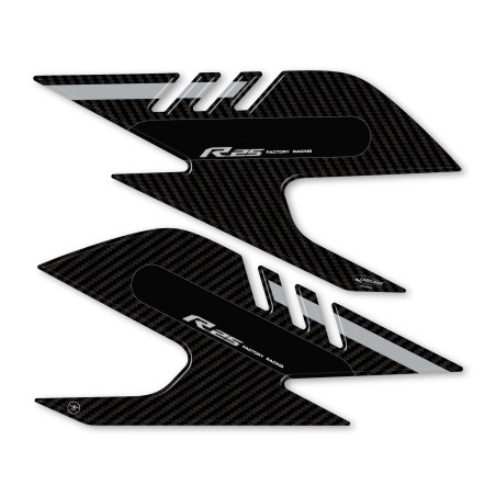 Pegatinas 3D Protectores laterales de depósito compatibles con Yamaha YZF R25 2019-23