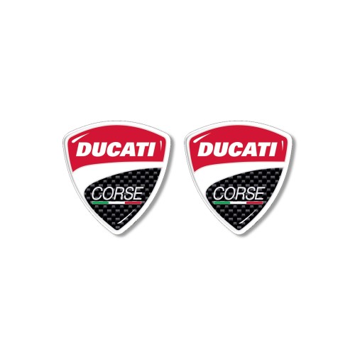 2 3D RESIN ADHESIVES DUCATI Corse for MOTO-SCOOTER-CASCO 30 mm