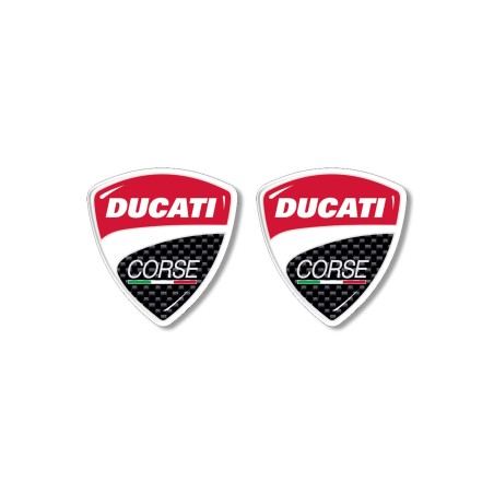 2 3D RESIN ADHESIVES DUCATI Corse pour MOTOCYCLE-SCOOTER-CASCO 30 mm