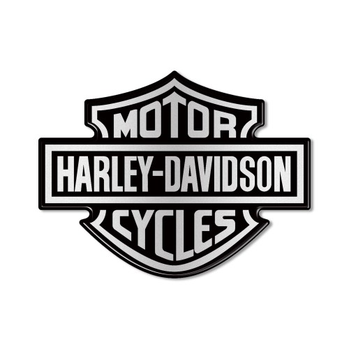 ADHESIVE 3D STEM LOGO Tank compatible MOTORCYCLE HARLEY DAVIDSON 95x70 Silver