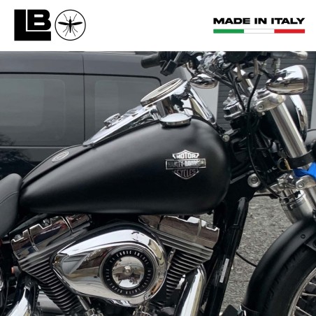 ADHESIVO 3D STEM LOGO Tanque compatible MOTO HARLEY DAVIDSON 95x70 Plata