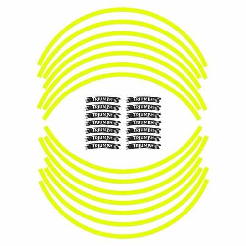 Adhesive stripes kit compatible with 17 Triumph yellow motorbike wheels 2