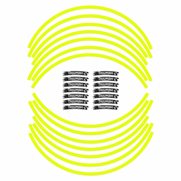 Kit de bandes adhésives compatibles avec les 17 roues de moto Triumph jaunes