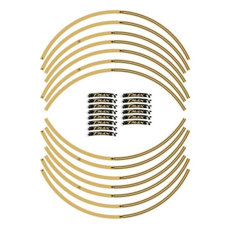 Kit Strisce Adesive Per Cerchi Compatibili Per Yamaha Scooter Tmax 2008-2023 Oro