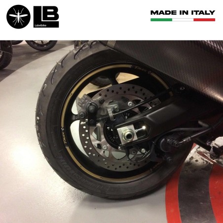 Kit de bandas adhesivas de rueda compatibles para Yamaha Scooter Tmax 2008-2023 Oro