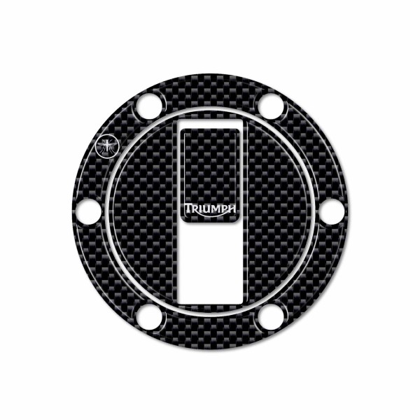 Protezione Graffi Tappo Serbatoio Triumph Adesivi In Resina 3D Carbonio per Moto