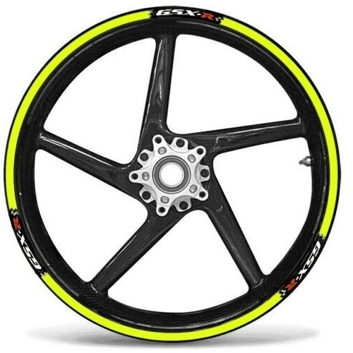 KIT STRISCE ADESIVE compatibili per CERCHI MOTO GSX-R SUZUKI GSXR - GIALLO FLUO