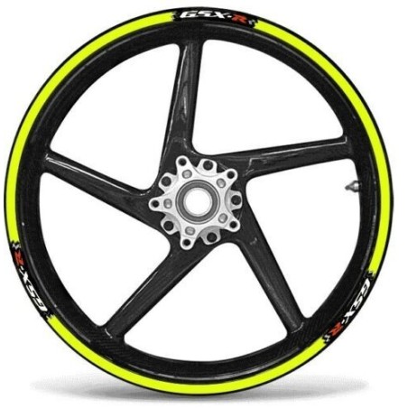 KIT STRISCE ADESIVE compatibili per CERCHI MOTO GSX-R SUZUKI GSXR - GIALLO FLUO