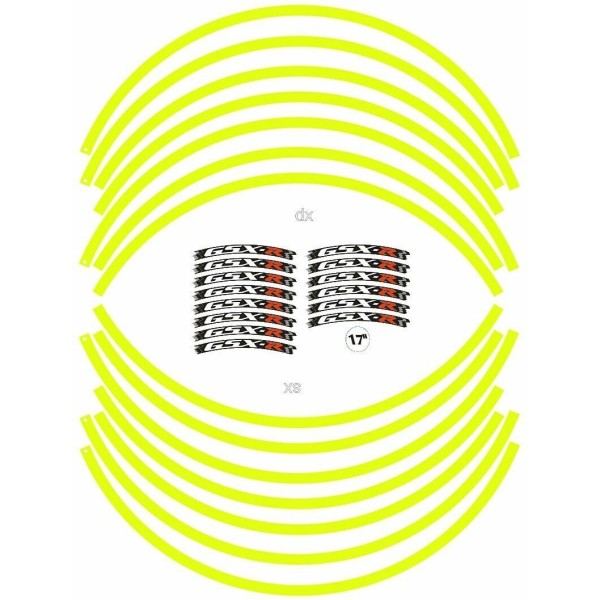 KIT ADHESIVO compatible para llantas SUZUKI GSX-R - FLUO AMARILLO