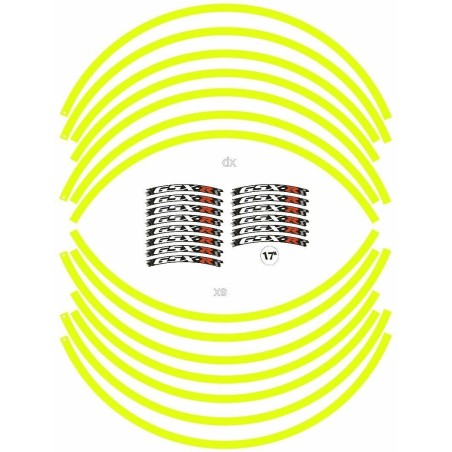 ADHESIVE STRIP KIT compatible for SUZUKI GSX-R RIMS - FLUO YELLOW