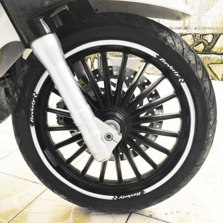 KIT STRISCE ADESIVE CERCHI compatibili per SCOOTER PIAGGIO BEVERLY Rosse-Bianche