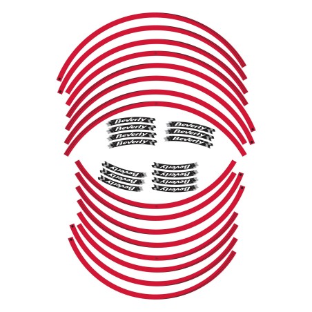KIT ADHESIVE RIMS STRIPES compatible for PIAGGIO BEVERLY SCOOTERS Red-White
