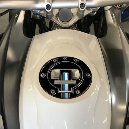 Adesivo 3D protezione tappo moto CON CHIAVE compatibile con BMW 2013 - 2025 Nero