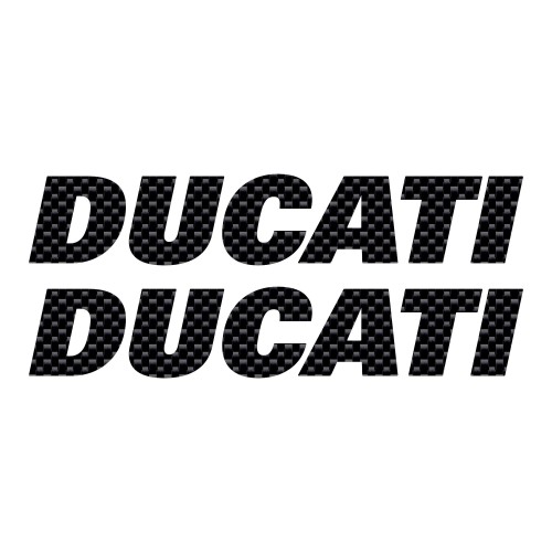 Kit 2 ADESIVI per SERBATOIO MOTO Scritta DUCATI Adesivo CARBONIO STICKERS Racing