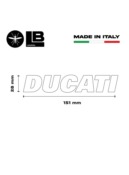 Kit 2 ADESIVI per SERBATOIO MOTO Scritta DUCATI Adesivo CARBONIO STICKERS Racing 2