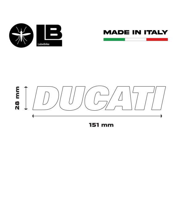 Kit 2 ADESIVI per SERBATOIO MOTO Scritta DUCATI Adesivo CARBONIO STICKERS Racing