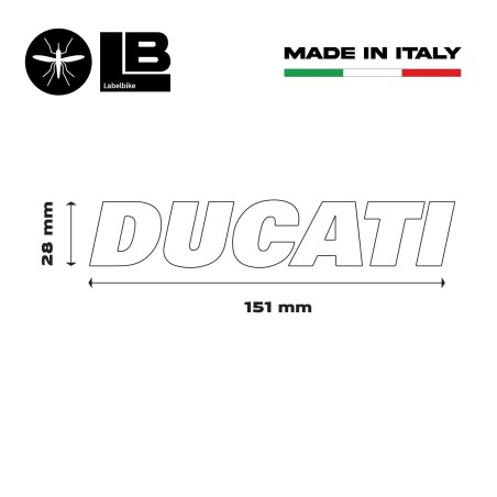 Kit 2 ADESIVI per SERBATOIO MOTO Scritta DUCATI Adesivo CARBONIO STICKERS Racing