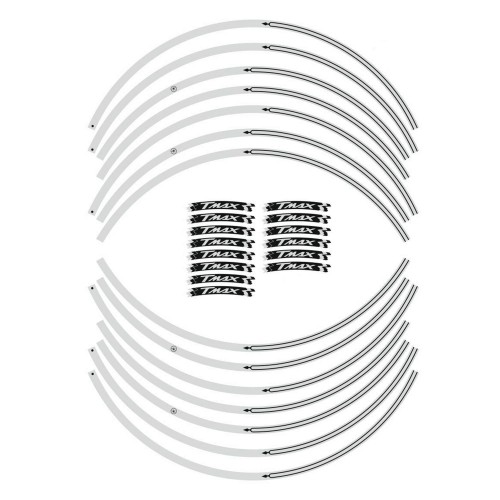 ADHESIVE RIMS STRIPES compatible for YAMAHA scooter TMAX 2008-2025 SILVER 2