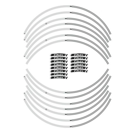 ADHESIVE RIMS STRIPES compatible for YAMAHA scooter TMAX 2008-2025 SILVER