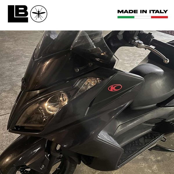 2 ADHESIVES 3D gel RESINE compatibles pour scooter Kymco Xciting Noir-rouge Nouveau