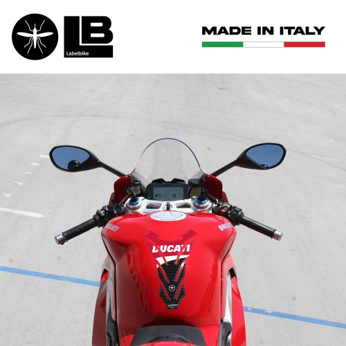 PARASTERS DE RÉSERVOIR EN CARBONE - RESINE ROUGE pour DUCATI -CORSE MOTORCYCLE 2