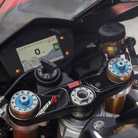 Adesivo 3D Protezione Piastra Forcella Sterzo moto compatibile con Aprilia Rsv4