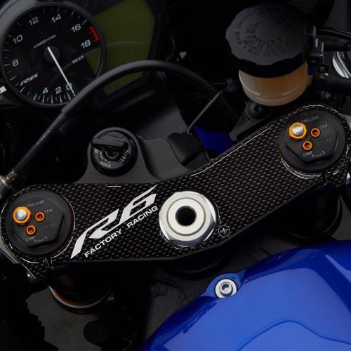 ADESIVO 3D COMPATIBILE CON MOTO YAMAHA R6 PROTEZIONE PIASTRA FORCELLA 2017-2025