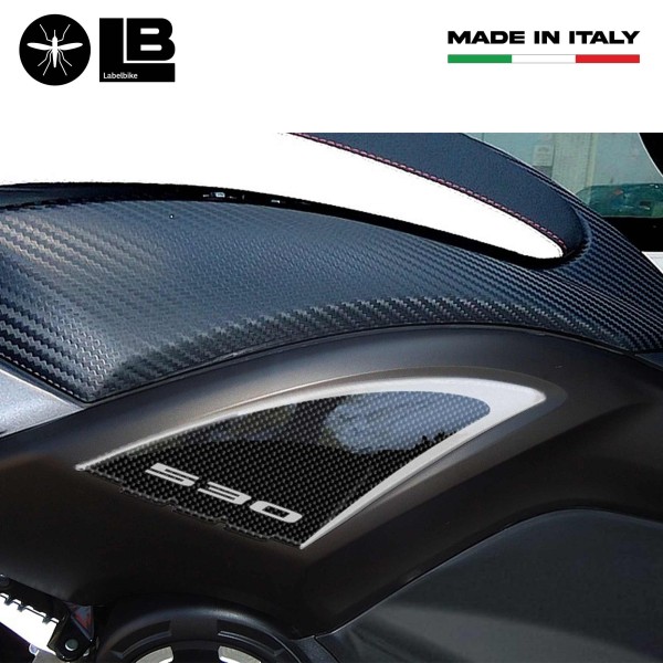 2 pegatinas de gel 3D compatible para scooter YAMAHA Tmax 530 carbono ergal