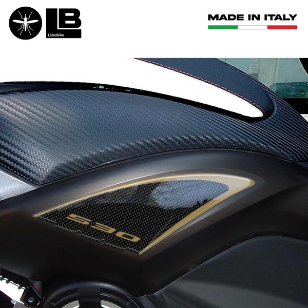 2 autocollants gel 3D compatibles pour scooter YAMAHA Tmax 530 carbon ergal
