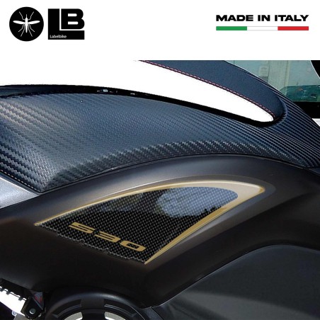 2 ADESIVI Stickers gel 3D compatibili per scooter YAMAHA Tmax 530 carbonio ergal