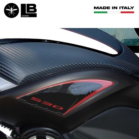 2 3D Gel Aufkleber 3D kompatibel für Roller YAMAHA Tmax 530 Carbon ergal