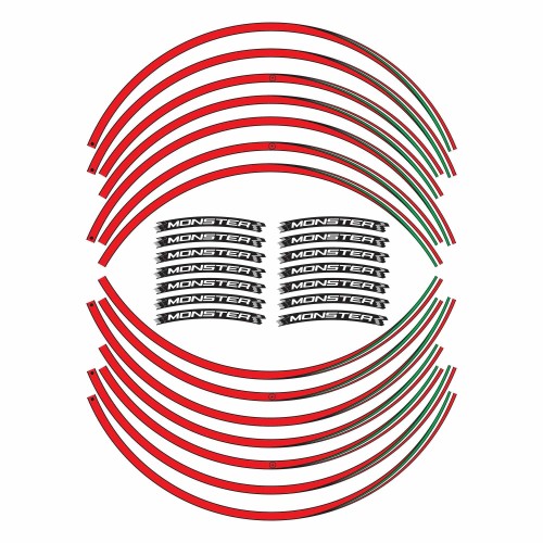 COURROIES pour jantes 17 compatibles avec MOTO DUCATI MONSTER stickers Rossi 2