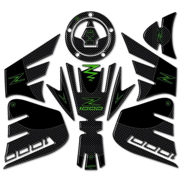 KIT ADESIVI gel PROTEZIONI compatibili per moto KAWASAKI Z1000 2014-2020 verde