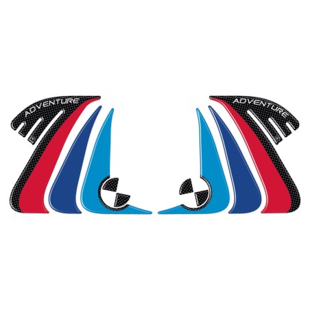 2 3D Gel-Aufkleber RALLY SIDE PROTECTIONS für MOTO GS R1200 ADVENTURE 2014-2017