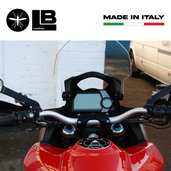 Tappo Serbatoio ADESIVI 3D PROTEZIONE per MOTO DUCATI MULTISTRADA 1200 nero