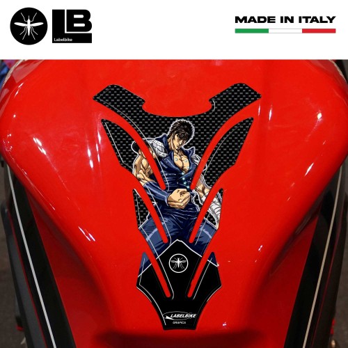 ADHESIVE STICKERS-Aufkleber 3D MOTO KEN THE WARRIOR Carbon-Schwarz 2