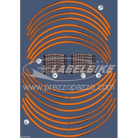 Strisce Adesive compatibili con CERCHI 18 21" KTM 1090 1190 1290 R ADVENTURE