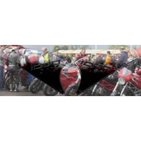 2 ADESIVI 3D GEL PROTEZIONI LATERALI compatibili per moto KAWASAKI VERSYS 1000 - Trasparente