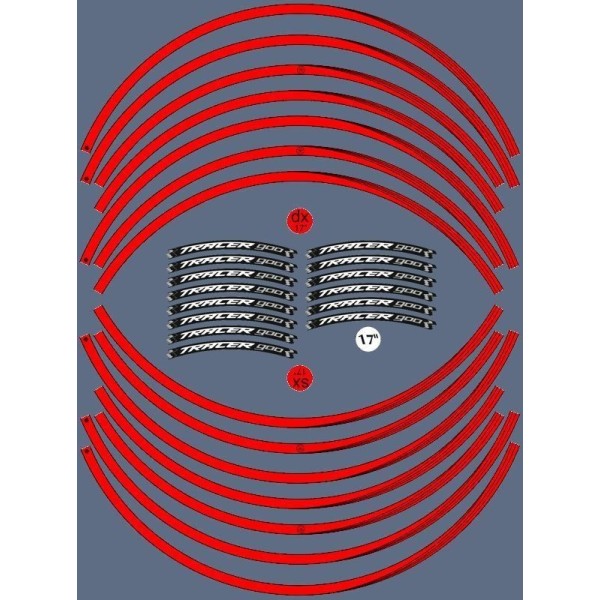 ADHESIVE STRIPES kompatibel mit YAMAHA TRACER 900 MOTO 17' RIM Aufkleber Tuning