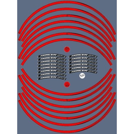 STRIPS ADHESIFS compatibles pour YAMAHA TRACER 900 MOTORCYCLE 17' RIM stickers tuning