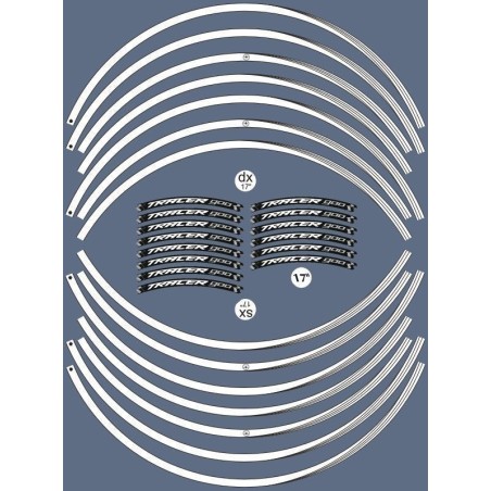 ADHESIVE STRIPES kompatibel mit YAMAHA TRACER 900 MOTO 17' RIM Aufkleber Tuning